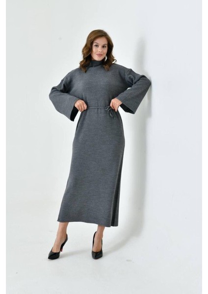 Ispanyol Fitilli Kemerli Triko Elbise fiyatları