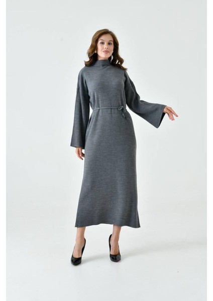 Ispanyol Fitilli Kemerli Triko Elbise modelleri