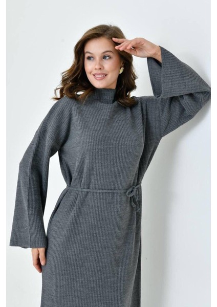 Ispanyol Fitilli Kemerli Triko Elbise fırsatları