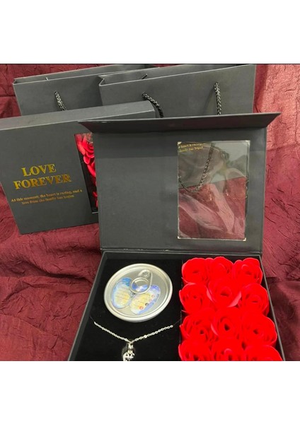 Luxury Romantik Gül Kutulu - Istiridye Içinde Gerçek Inci Kolye modelleri