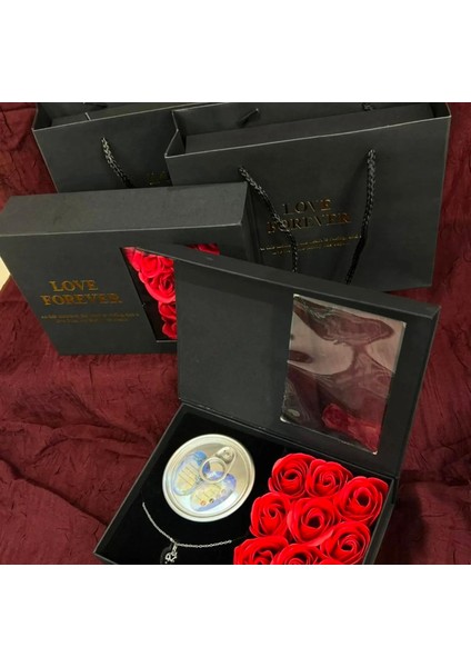 Luxury Romantik Gül Kutulu - Istiridye Içinde Gerçek Inci Kolye fırsatları