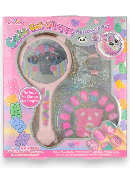 Cute Cat-Shaped Hairbrush Set T262