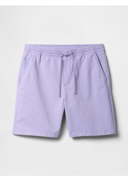 Erkek Mor Stretch Twill Şort