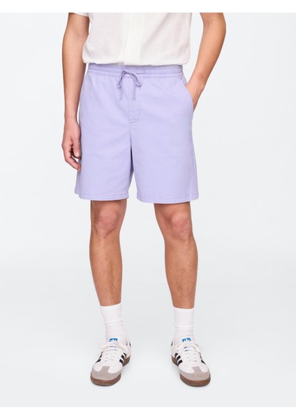 Erkek Mor Stretch Twill Şort