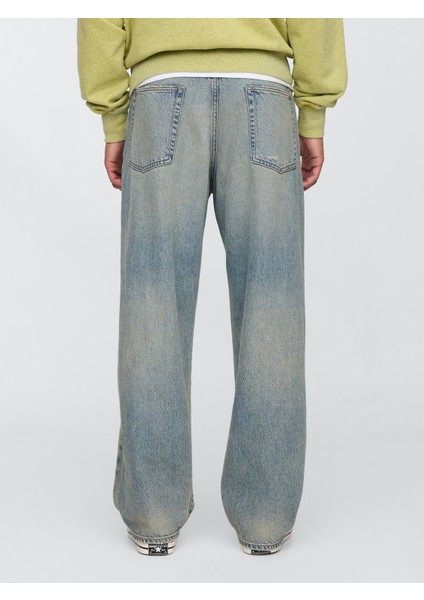 Erkek Mavi Ultrasoft Baggy Jean Pantolon