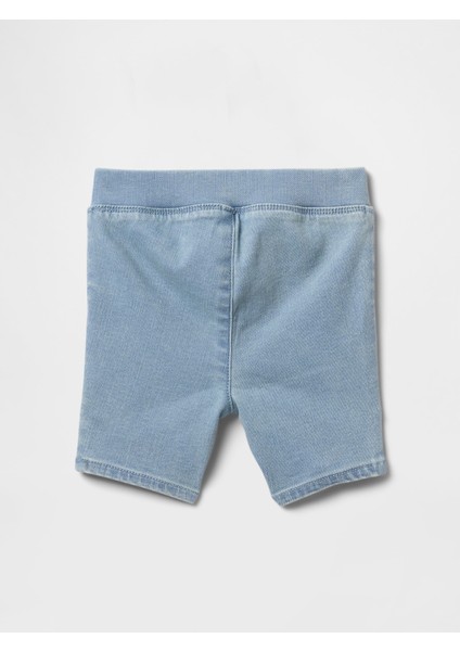 Kız Bebek Mavi Denim Bisiklet Şortu