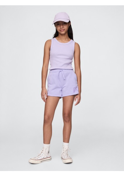 Kız Çocuk Lila Gap Logo Fransız Havlu Kumaş Pull-On Şort