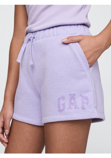 Kız Çocuk Lila Gap Logo Fransız Havlu Kumaş Pull-On Şort fiyatları