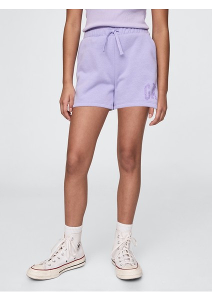Kız Çocuk Lila Gap Logo Fransız Havlu Kumaş Pull-On Şort fırsatları