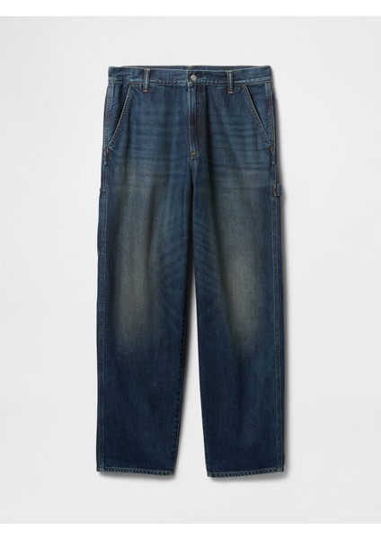Erkek Lacivert Ultrasoft Baggy Carpenter Jean Pantolon modelleri