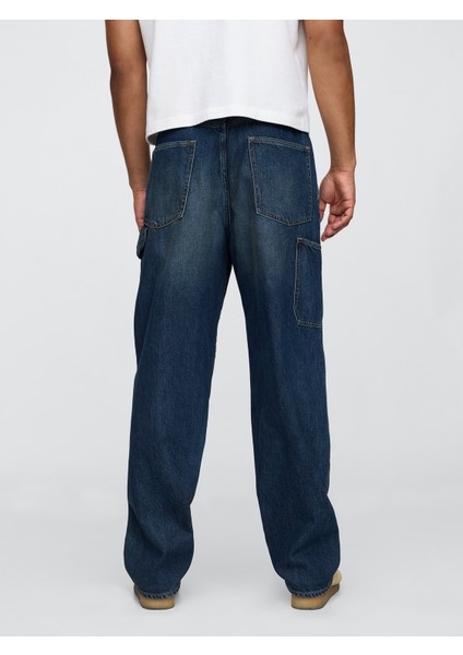 Erkek Lacivert Ultrasoft Baggy Carpenter Jean Pantolon indirimleri