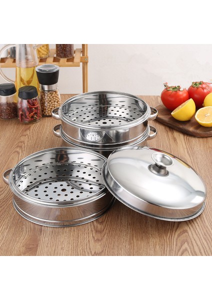 22CM Kapak Stili Yuvarlak Paslanmaz Çelik Dumpling Buharlığı Yemek Buhar Izgarası ile Sap Kapağı Pilav Tenceresi Mutfak Pişirme Aksesuarları (Yurt Dışından) modelleri
