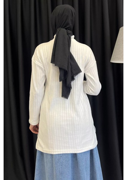 Yarım Balıkçı Yaka Yırtmaçlı Tesettür Tunik fırsatları