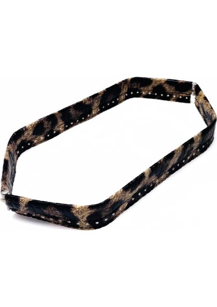 Leopar Renk Derili Metal Çanta Ağzı 33 cm