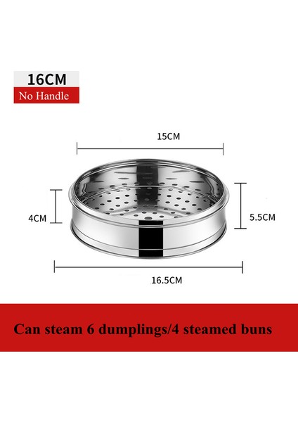 16CM Tarzı Yuvarlak Paslanmaz Çelik Dumpling Buharlığı Yemek Buhar Izgarası ile Sap Kapağı Pilav Tenceresi Mutfak Pişirme Aksesuarları (Yurt Dışından)