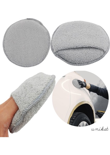 Mikrofiber Wax Pedi Pasta Cila ve Torpido Parlatma Temizleme Aplikatörü Gri 2 Adet