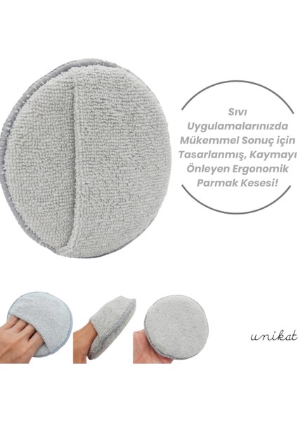 Mikrofiber Wax Pedi Pasta Cila ve Torpido Parlatma Temizleme Aplikatörü Gri 2 Adet