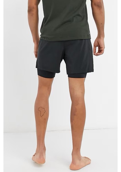 Trainning Dri Fit Yoga Mens 2/1 Shorts Dokuma Taytlı Şort Siyah fiyatları