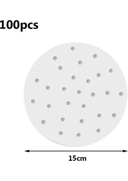 100 Adet 15CM C Tarzı Yuvarlak Bambu Buharlı Tabaka Kağıdı Hava Fritözü Buharlı Tabakalar Delikli Ahşap Hamuru Kağıtlar Ptfe Yapışmaz Buharlı Mat Mantı Pişirme Matı (Yurt Dışından)