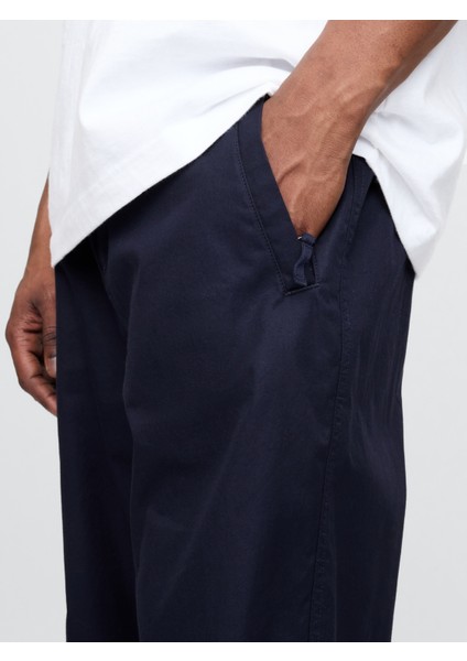 Erkek Lacivert Twill Paraşüt Baggy Pantolon