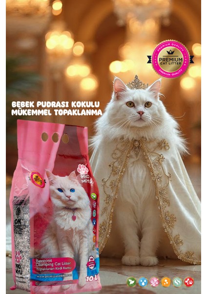 2X10 Litre Bebek Pudra Kokulu Doğal Bentonit Kedi Kumu Premium Cat Litter Tozsuz ve Süper Topaklanan modelleri