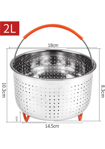 6l Tarzı 1.l Instant Cooker Için Silikon Kaplı Kolu Olan Mat Olmadan 304 Paslanmaz Çelik Buhar Sepeti Tencere Aksesuarları (Yurt Dışından)