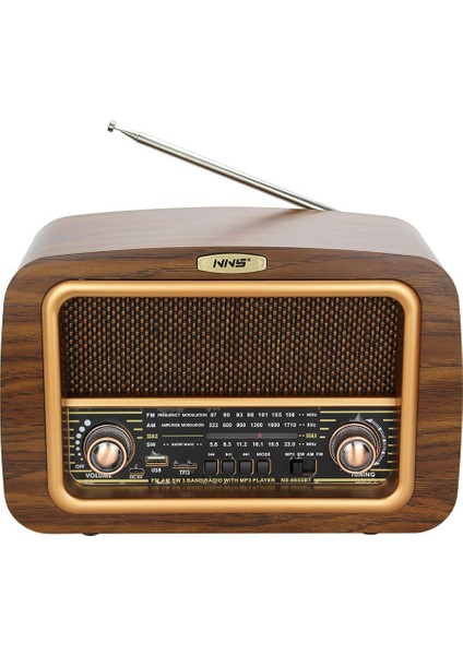 Retro Radyo Taşınabilir Bluetooth Speaker Ve Hoparlör Klasik Antika Tarzı Iç Ve Dış Mekan Multiband Usb Girişli Dekoratif Klasik Radyo 18cm X 28cm 6655