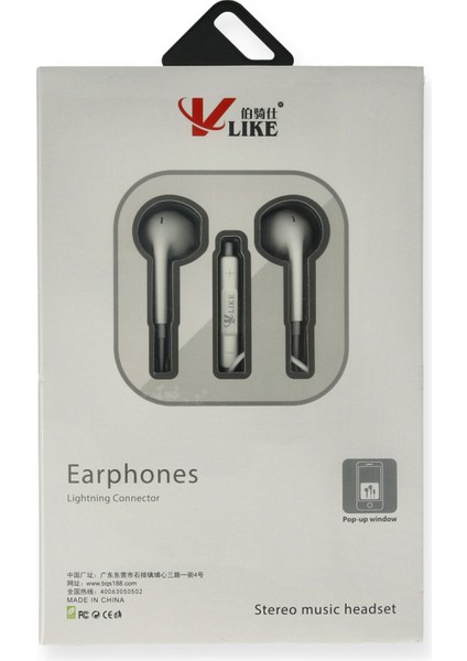 Vlike Vk I7 Lightning Bluetooth Kablolu Kulaklık 11