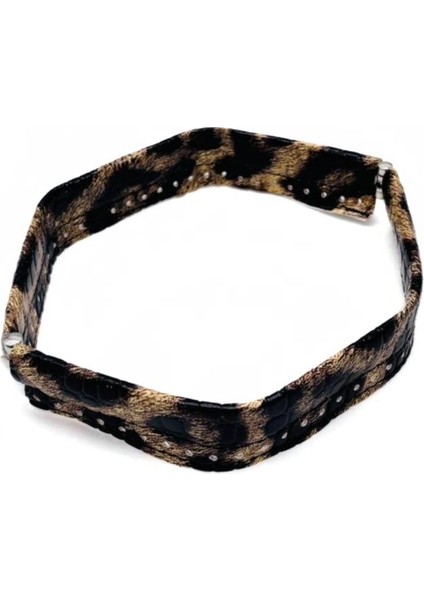 Leopar Renk Derili Metal Çanta Ağzı 24 cm