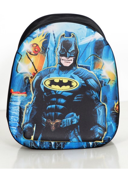 Erkek Çocuk Anasınıfı Kreş Mavi Siyah Batman Figürlü Sırt Çantası DC10300