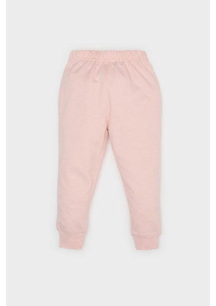 Kız Bebek 2'li Takım Fiyonk Baskılı Sweatshirt Beli Lastikli Eşofman Altı E2866A525SP