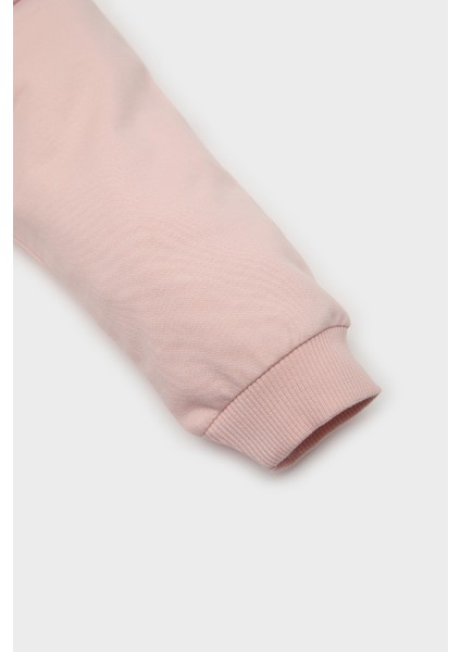 Kız Bebek 2'li Takım Fiyonk Baskılı Sweatshirt Beli Lastikli Eşofman Altı E2866A525SP
