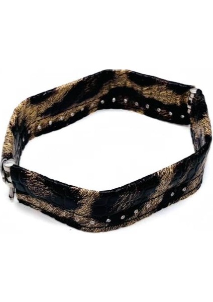 Leopar Renk Derili Metal Çanta Ağzı 18 cm