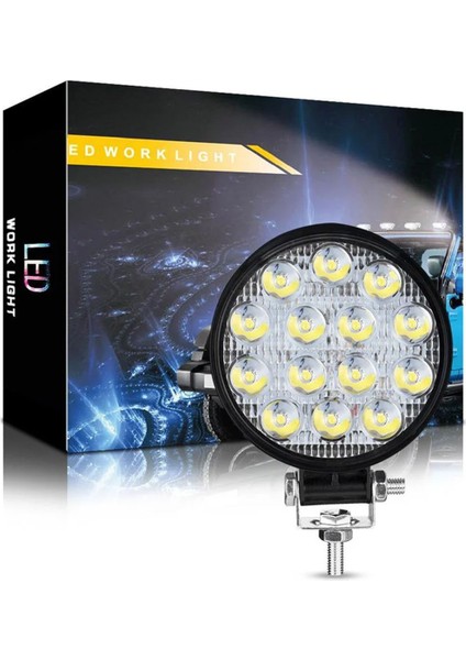 72W 12-24 Volt Yuvarlak Spot Far Oto Çalışma Lambası Atv Kamyon Tır Traktör Offroad fiyatları