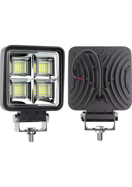 2ADET 144W 12-24 Volt Kare Spot Far Oto Çalışma Lambası Atv Kamyon Tır Traktör Offroad modelleri