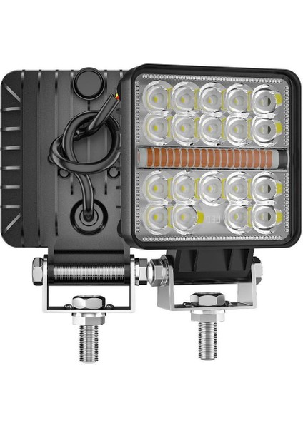 120W 12-24 Volt Kare Sis Farı Drl Turuncu Oto Çalışma Lambası Atv Kamyon Tır Traktör Offroad modelleri