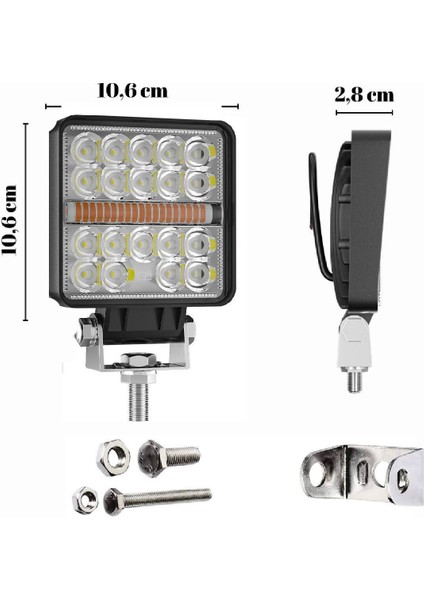 120W 12-24 Volt Kare Sis Farı Drl Turuncu Oto Çalışma Lambası Atv Kamyon Tır Traktör Offroad fırsatları