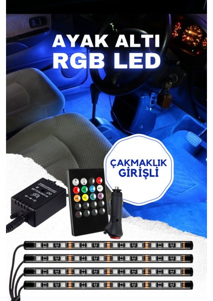 Çakmaklık Girişli Rgb Ayak Altı LED Sese Duyarlı LED Müziğe Duyarlı 12 LED