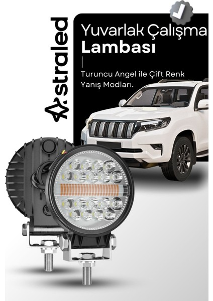 Off Road Drl Gündüz LED Yuvarlak Çalışma Lambası Traktör Tekne Tır Kamyon Atv Spot Sis Farı
