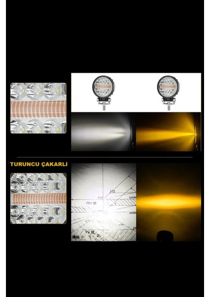 Off Road Drl Gündüz LED Yuvarlak Çalışma Lambası Traktör Tekne Tır Kamyon Atv Spot Sis Farı fırsatları
