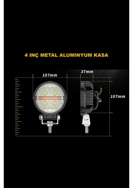 Off Road Drl Gündüz LED Yuvarlak Çalışma Lambası Traktör Tekne Tır Kamyon Atv Spot Sis Farı indirimleri