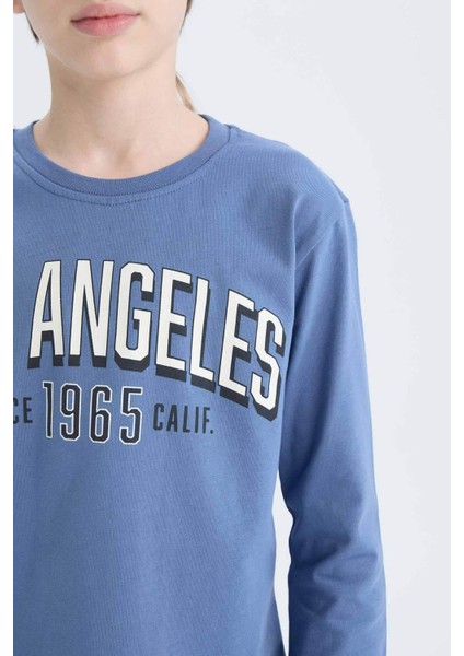 Erkek Çocuk Pijama Takımı Baskılı Uzun Kollu Üst Esnek Belli Uzun Alt D9966A825SP