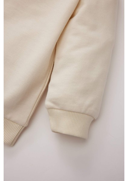 Kız Bebek Bisiklet Yaka Baskılı Sweatshirt D8548A525SP