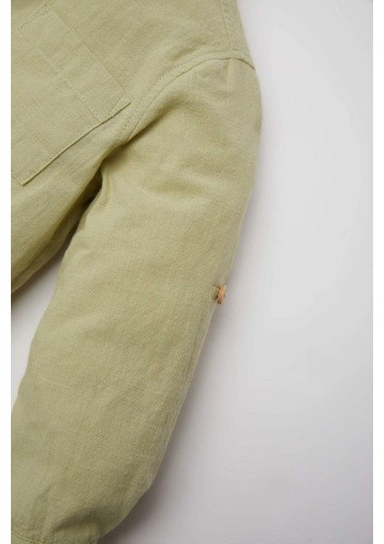 Erkek Bebek Flamlı Poplin Uzun Kollu Basic Düz Gömlek E0283A525SP