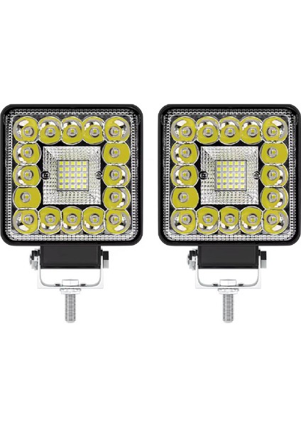 2 Adet 144W 12-24 Volt Kare Spot Far Oto Çalışma Lambası Atv Kamyon Tır Traktör Offroad