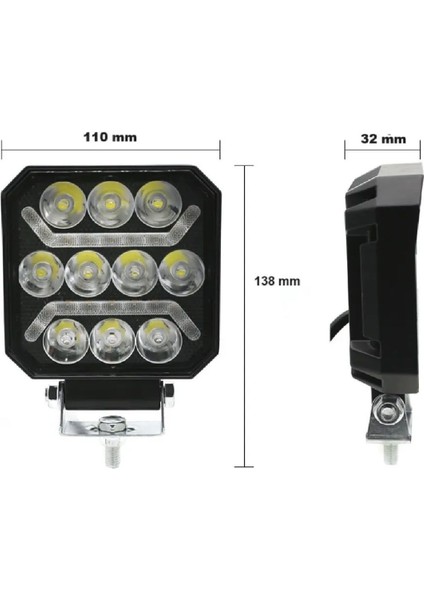 Oto Çalışma Lambası 4 Inç 12-24V Drl Sarı 2 Mod Flash Traktör Tır Kamyon Tekne Projektör Sis Farı