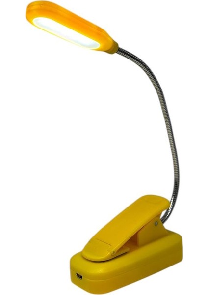 Ledli Klipsli Mini Kitap Okuma Lambası Mandallı Şarjlı Işık Masa Lambası Kitap Okuma Işığı- sarı gövde rengi fiyatları