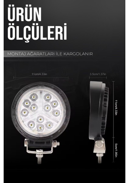 2 Adet 120W 12-24 Volt Angel Yuvarlak Spot Far Oto Çalışma Lambası Atv Kamyon Tır Traktör Offroad indirimleri