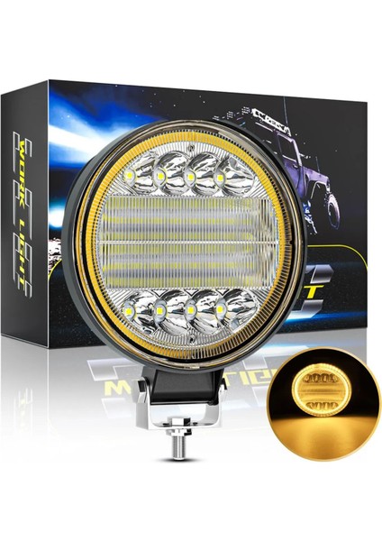 2 Adet 72W 12-24 Volt Yuvarlak Angel Spot Far Oto Çalışma Lambası Atv Kamyon Tır Traktör Offroad
