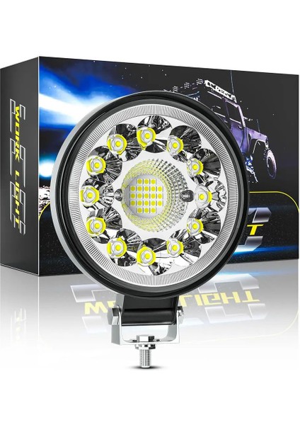 2 Adet 33 LED 12-24 Volt Yuvarlak Spot Far Oto Çalışma Lambası Atv Kamyon Tır Traktör Offroad